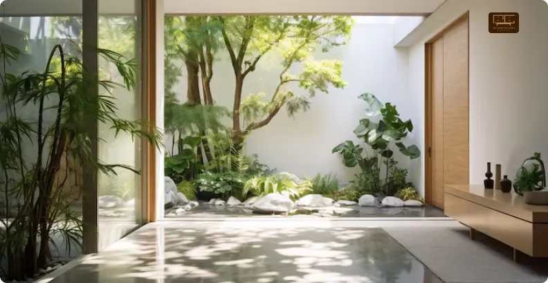 Gần gũi thiên nhiên với cây xanh và vật liệu tự nhiên