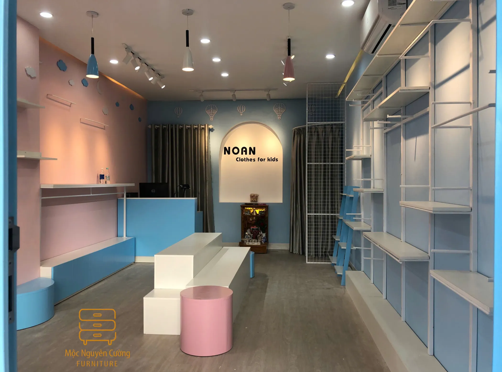 Thi công nội thất shop mẹ và bé hiện đại Mộc Nguyên Cường